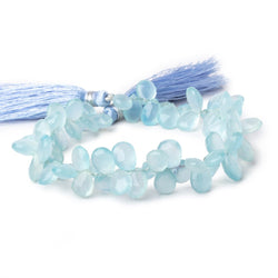 8x6-9x7mm Sky Blue Chalcedony Faceted Pears 7 inch 68 Beads (ONLINE ORDER ONLY)