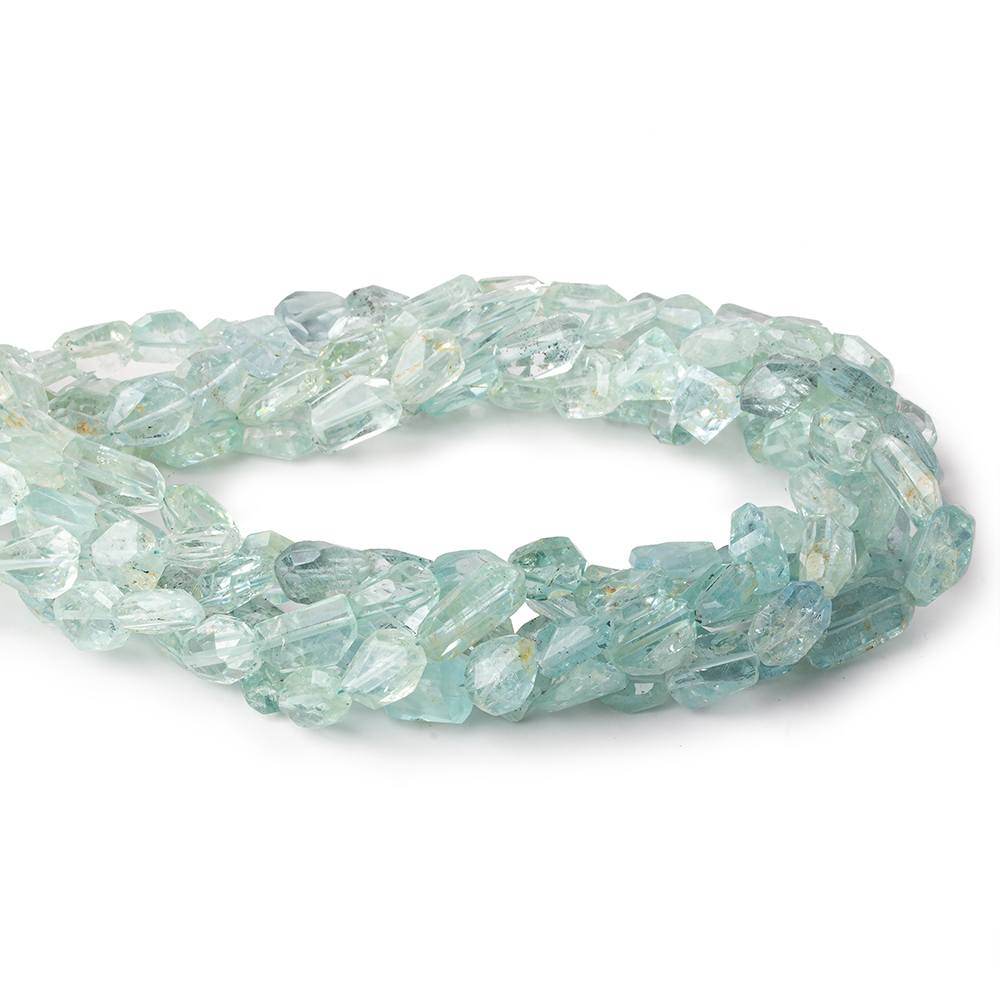 8x6-9x8mm Aquamarine Faceted Nuggets 16 inch 40 beads A (ONLINE ORDER ONLY)