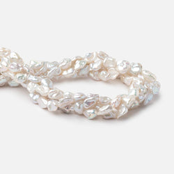 8x6.5-10x7mm Off White Keshi Straight Drilled Freshwater Pearl 16 inch 45 Beads (ONLINE ORDER ONLY)