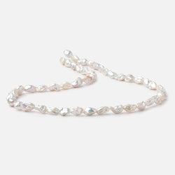 8x6.5-10x7mm Off White Keshi Straight Drilled Freshwater Pearl 16 inch 45 Beads (ONLINE ORDER ONLY)