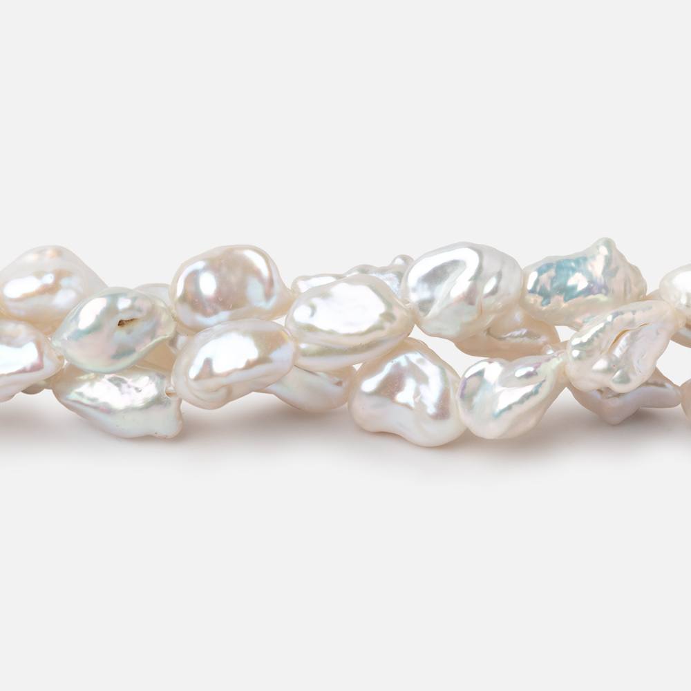 8x6.5-10x7mm Off White Keshi Straight Drilled Freshwater Pearl 16 inch 45 Beads (ONLINE ORDER ONLY)