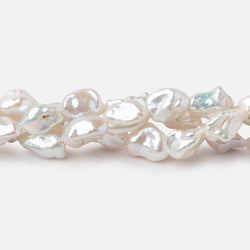 8x6.5-10x7mm Off White Keshi Straight Drilled Freshwater Pearl 16 inch 45 Beads (ONLINE ORDER ONLY)