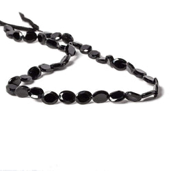 8x6mm Black Spinel bezel faceted oval beads 13 inch 41 pieces (ONLINE ORDER ONLY)