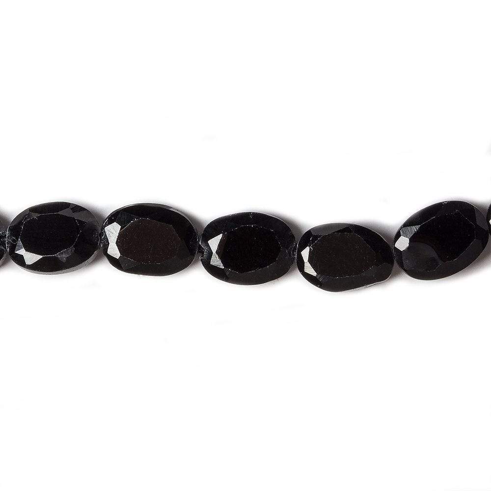 8x6mm Black Spinel bezel faceted oval beads 13 inch 41 pieces (ONLINE ORDER ONLY)