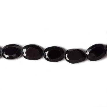 8x6mm Black Spinel bezel faceted oval beads 13 inch 41 pieces (ONLINE ORDER ONLY)
