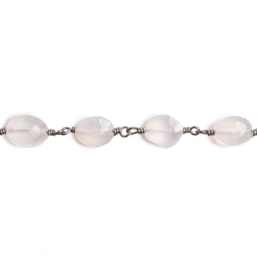 8x6mm Champagne Chalcedony faceted Oval Black Gold Chain by the foot 22 pieces (ONLINE ORDER ONLY)