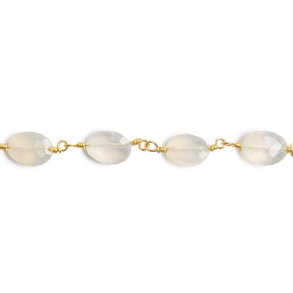8x6mm Champagne Chalcedony faceted Oval Gold plated Chain by the foot 22 pieces (ONLINE ORDER ONLY)