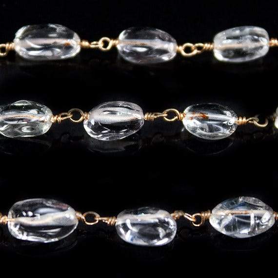 8x6mm Crystal Quartz Plain Oval Vermeil Chain by the foot (ONLINE ORDER ONLY)