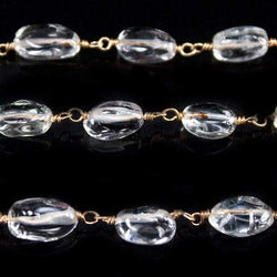 8x6mm Crystal Quartz Plain Oval Vermeil Chain by the foot (ONLINE ORDER ONLY)