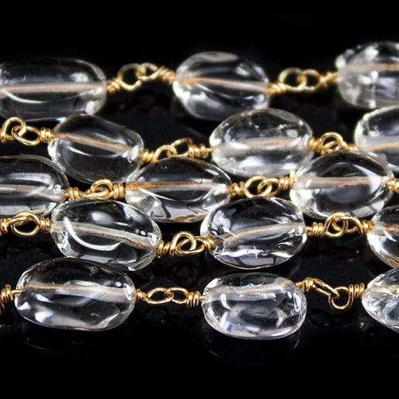 8x6mm Crystal Quartz Plain Oval Vermeil Chain by the foot (ONLINE ORDER ONLY)