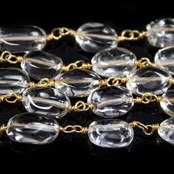 8x6mm Crystal Quartz Plain Oval Vermeil Chain by the foot (ONLINE ORDER ONLY)