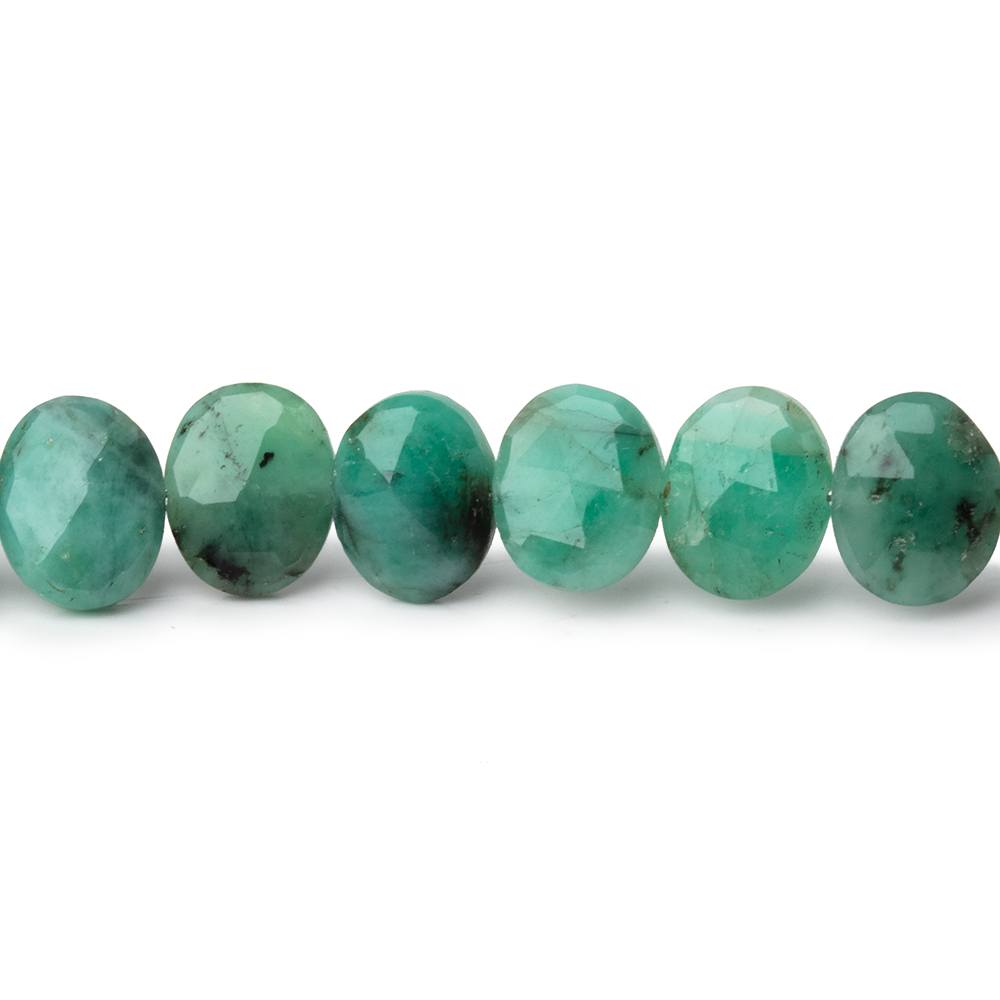 8x6mm Emerald Faceted Oval Beads 8 inch 29 pieces (ONLINE ORDER ONLY)