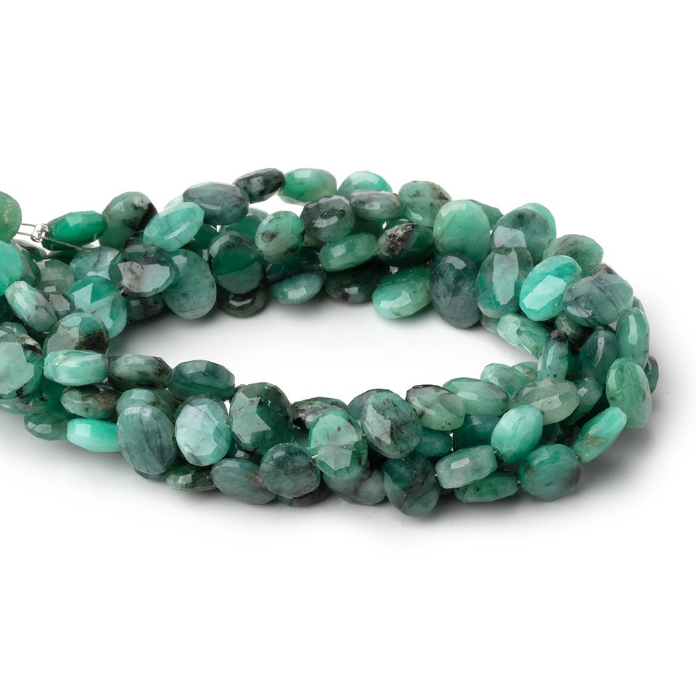8x6mm Emerald Faceted Oval Beads 8 inch 29 pieces (ONLINE ORDER ONLY)