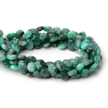 8x6mm Emerald Faceted Oval Beads 8 inch 29 pieces (ONLINE ORDER ONLY)