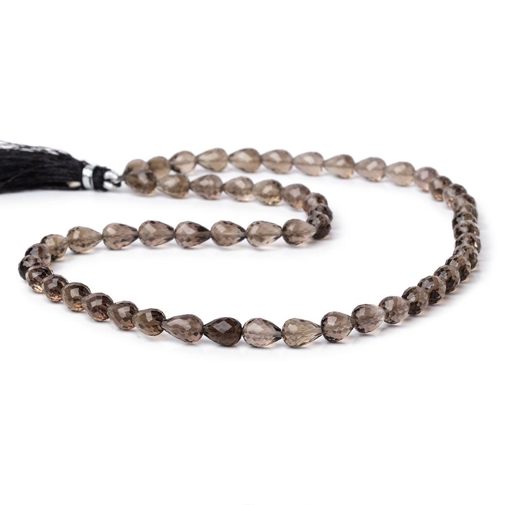 8x6mm Light Smoky Quartz Faceted Tear Drop Beads 17 inch 55 pieces (ONLINE ORDER ONLY)