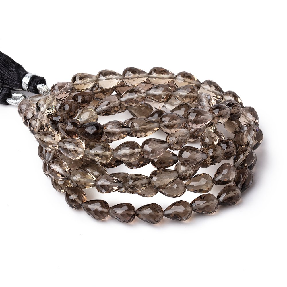 8x6mm Light Smoky Quartz Faceted Tear Drop Beads 17 inch 55 pieces (ONLINE ORDER ONLY)