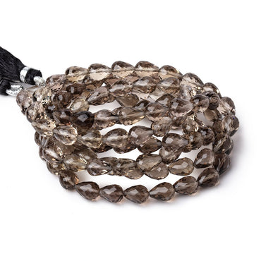 8x6mm Light Smoky Quartz Faceted Tear Drop Beads 17 inch 55 pieces (ONLINE ORDER ONLY)