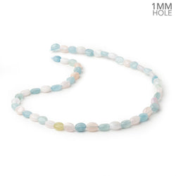 8x6mm Multi Color Beryl Plain Oval 15.5 inch 50 Beads 1mm Drill Hole (ONLINE ORDER ONLY)