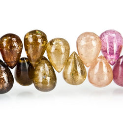 8x6mm Multi-color Tourmaline Plain Tear Drop Beads 8 inch 67 pieces (ONLINE ORDER ONLY)