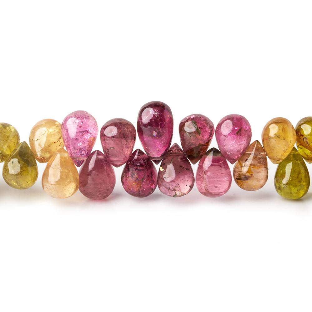 8x6mm Multi-color Tourmaline Plain Tear Drop Beads 8 inch 67 pieces (ONLINE ORDER ONLY)