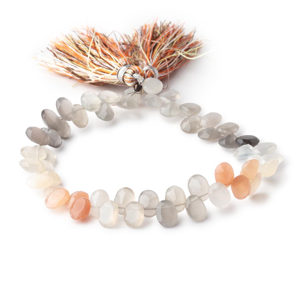 8x6mm MultiColor Moonstone Pavilion Faceted Oval Beads 8 inch 50 pieces (ONLINE ORDER ONLY)