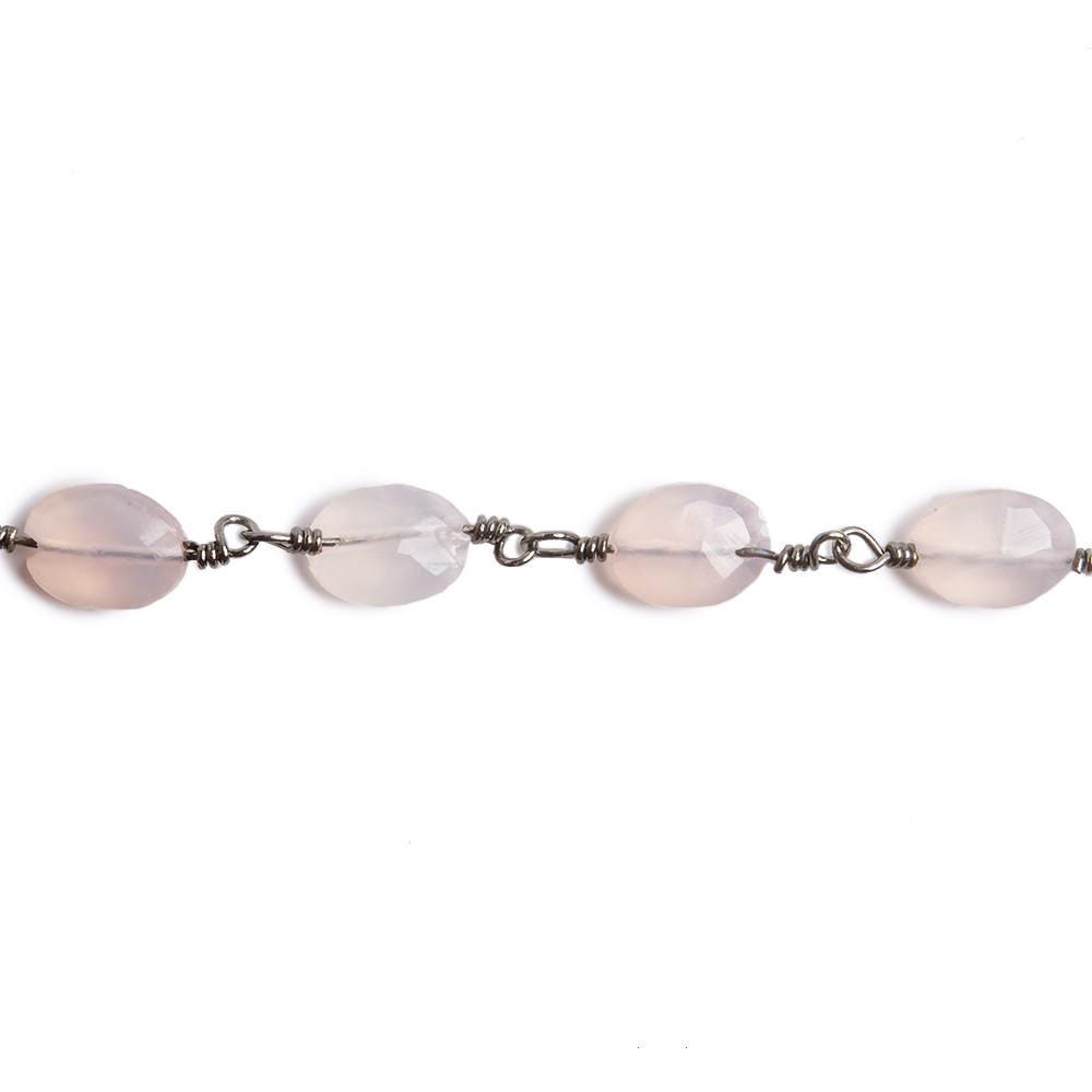 8x6mm Rose Chalcedony faceted Oval Black Gold Chain by the foot 22 pieces (ONLINE ORDER ONLY)