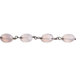 8x6mm Rose Chalcedony faceted Oval Black Gold Chain by the foot 22 pieces (ONLINE ORDER ONLY)