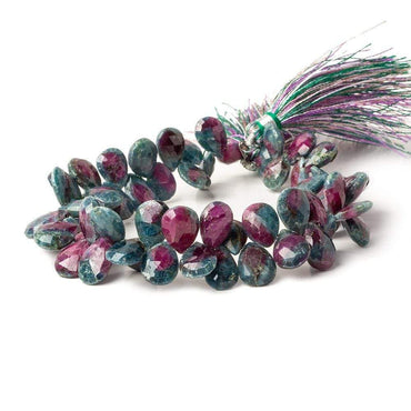 8x7-10x7mm Ruby in Zoisite Faceted Pear Beads 8 inch 60 pieces (ONLINE ORDER ONLY)