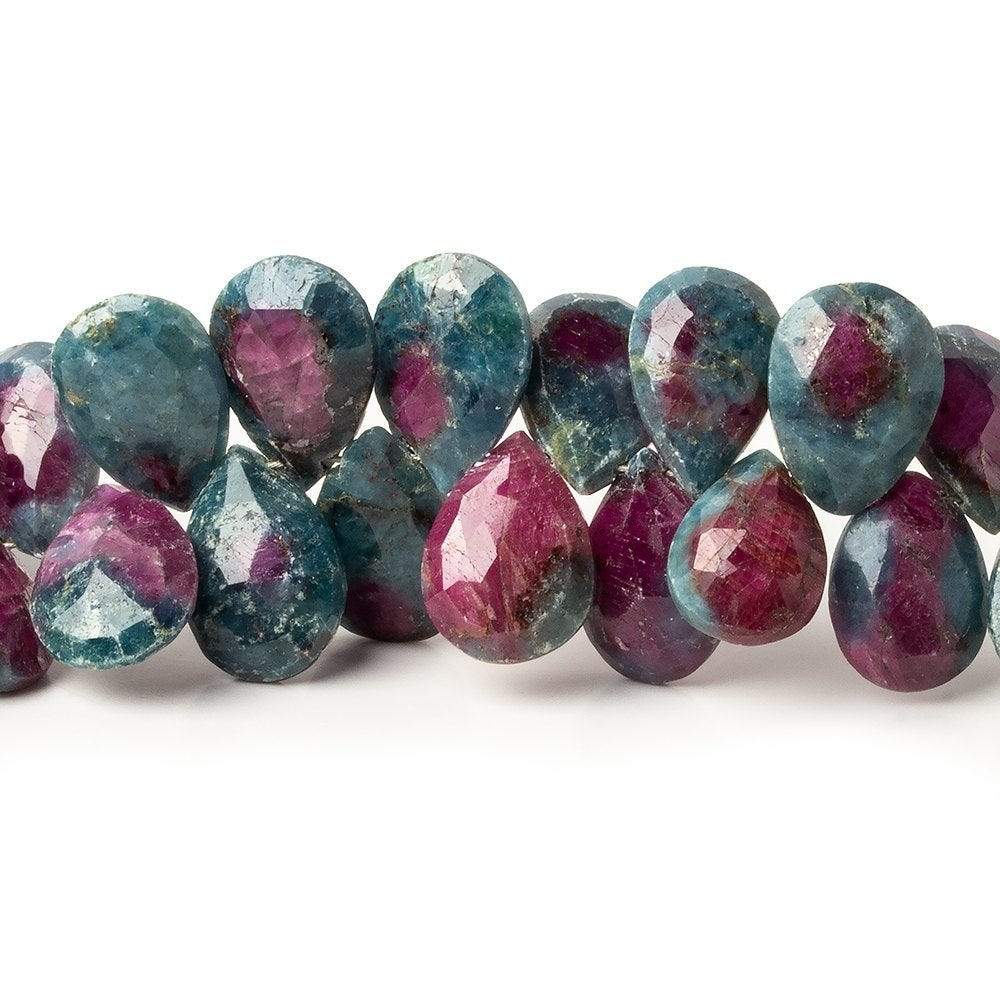 8x7-10x7mm Ruby in Zoisite Faceted Pear Beads 8 inch 60 pieces (ONLINE ORDER ONLY)