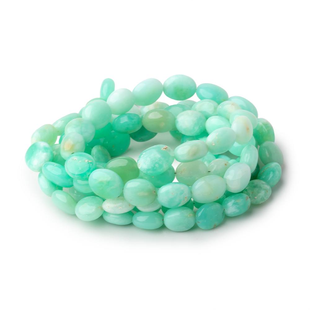 8x7-10x8mm Tanzanian Green Opal Plain Oval Beads 17.75 inch 48 pieces (ONLINE ORDER ONLY)