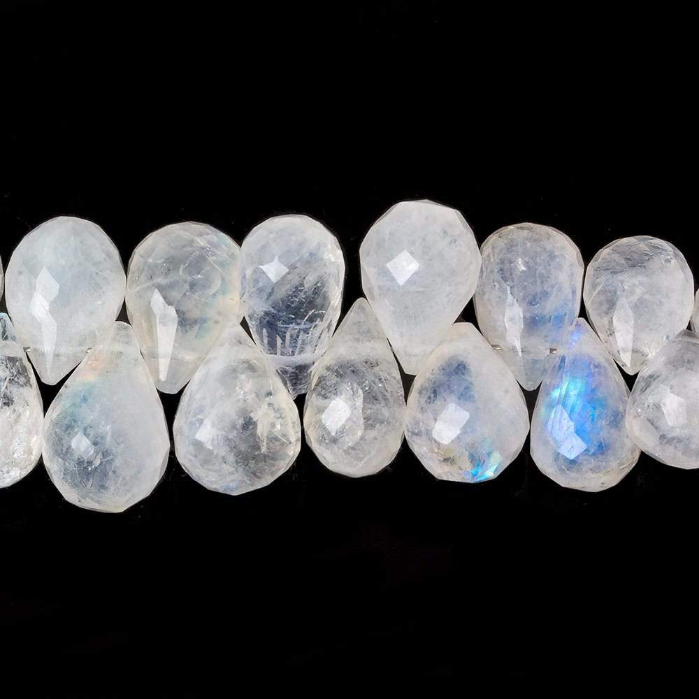 8x7-11x6mm Rainbow Moonstone Faceted Tear Drop Beads 8 inches 59 beads (ONLINE ORDER ONLY)