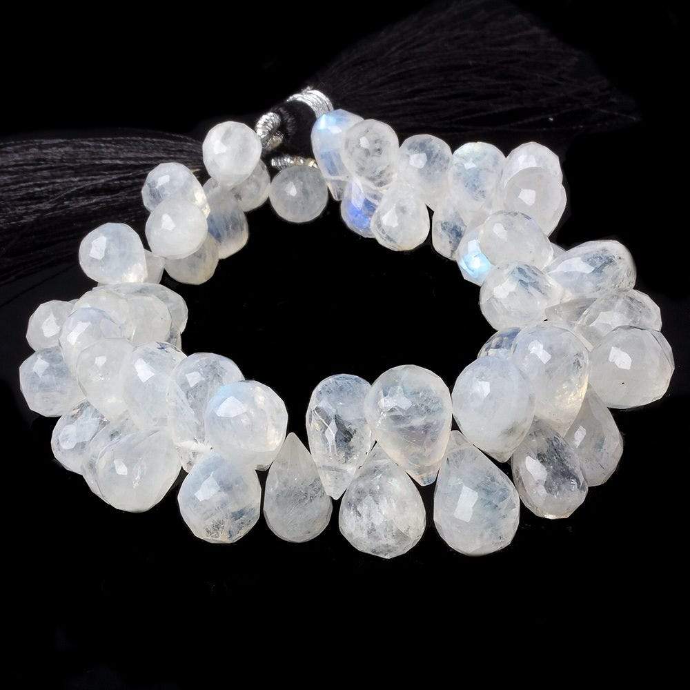 8x7-11x6mm Rainbow Moonstone Faceted Tear Drop Beads 8 inches 59 beads (ONLINE ORDER ONLY)