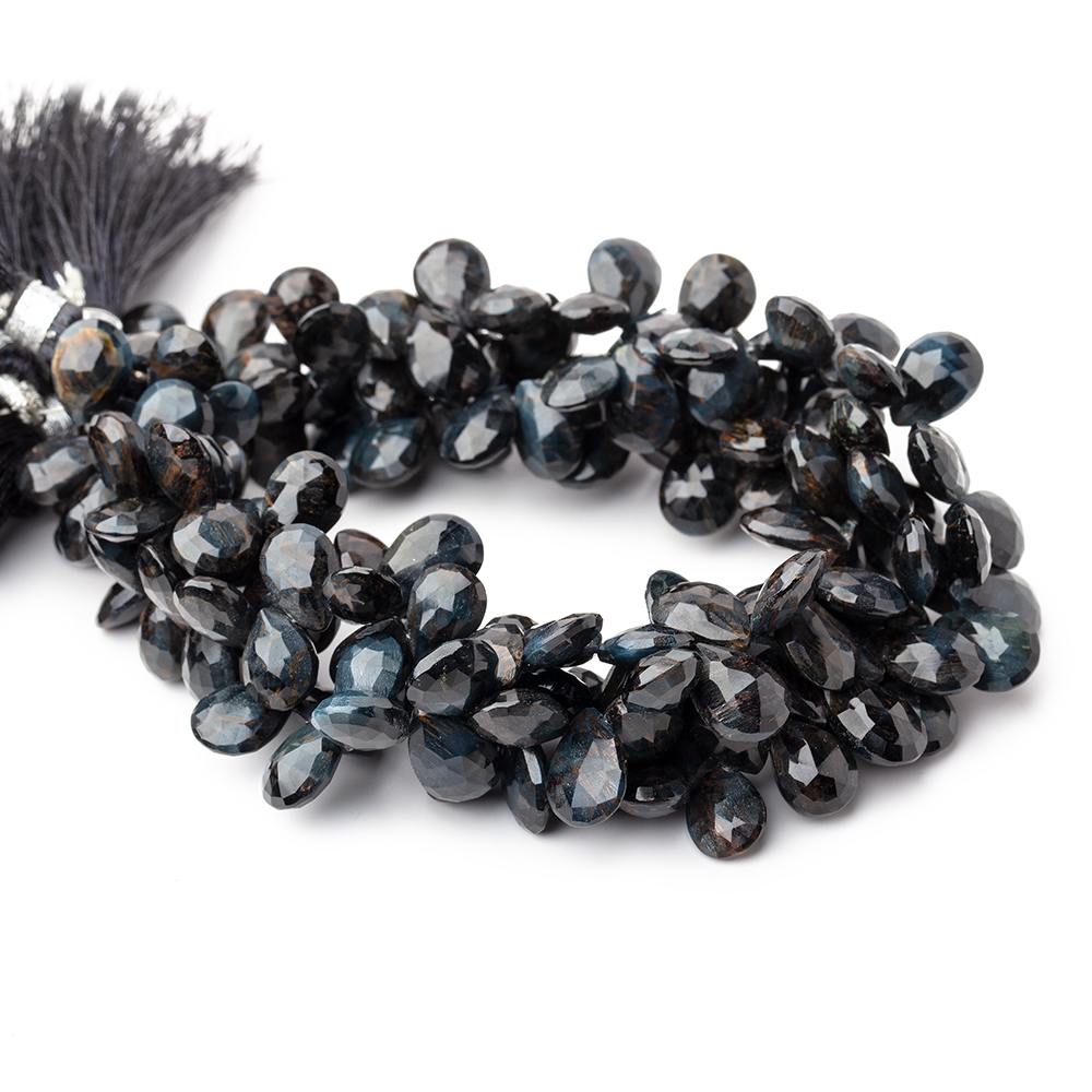 8x7-11x7mm Hawk's Eye Faceted Pear Beads 8 inch 54 pieces (ONLINE ORDER ONLY)