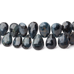 8x7-11x7mm Hawk's Eye Faceted Pear Beads 8 inch 54 pieces (ONLINE ORDER ONLY)