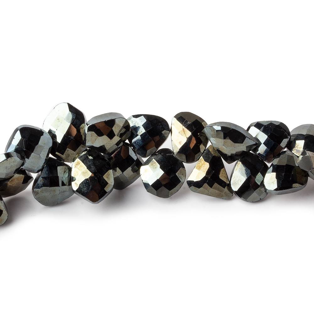 8x7-11x7mm Platinum Metallic Black Spinel fancy shapes 9 inch 62 beads (ONLINE ORDER ONLY)