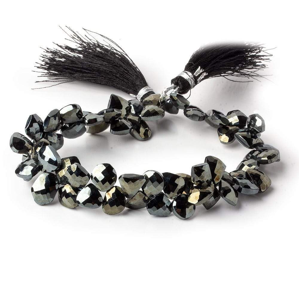 8x7-11x7mm Platinum Metallic Black Spinel fancy shapes 9 inch 62 beads (ONLINE ORDER ONLY)