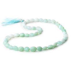 8x7-11x8mm Blue Peruvian Opal Straight Drilled Faceted Ovals 16 inch 44 Beads (ONLINE ORDER ONLY)