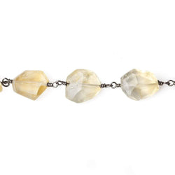 8x7-11x9mm Citrine nugget Black Gold plated Chain by the foot 18 beads (ONLINE ORDER ONLY)