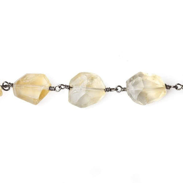 8x7-11x9mm Citrine nugget Black Gold plated Chain by the foot 18 beads (ONLINE ORDER ONLY)