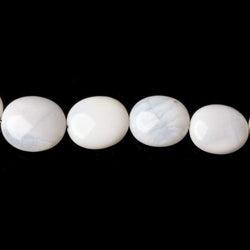 8x7-13x11mm White Opal plain oval beads 18 inches 42 pieces A (ONLINE ORDER ONLY)