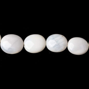 8x7-13x11mm White Opal plain oval beads 18 inches 42 pieces A (ONLINE ORDER ONLY)