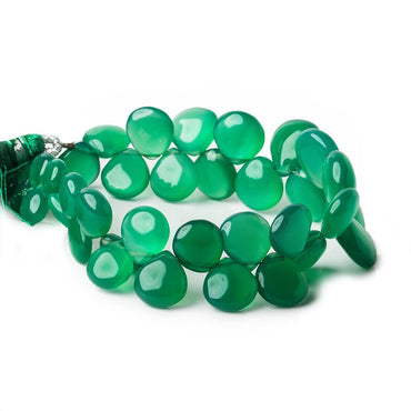 8x7-13x12mm Spring Green Chalcedony Plain Hearts 7 inch 35 beads (ONLINE ORDER ONLY)
