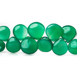 8x7-13x12mm Spring Green Chalcedony Plain Hearts 7 inch 35 beads (ONLINE ORDER ONLY)