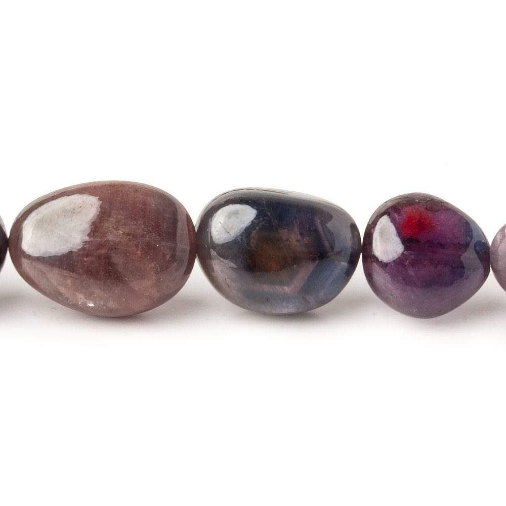 8x7-17x12mm Multi color Sapphire & Ruby plain nuggets 18 inch 41 beads A (ONLINE ORDER ONLY)