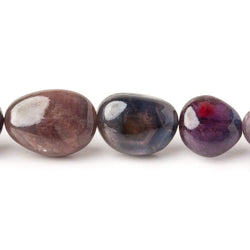 8x7-17x12mm Multi color Sapphire & Ruby plain nuggets 18 inch 41 beads A (ONLINE ORDER ONLY)