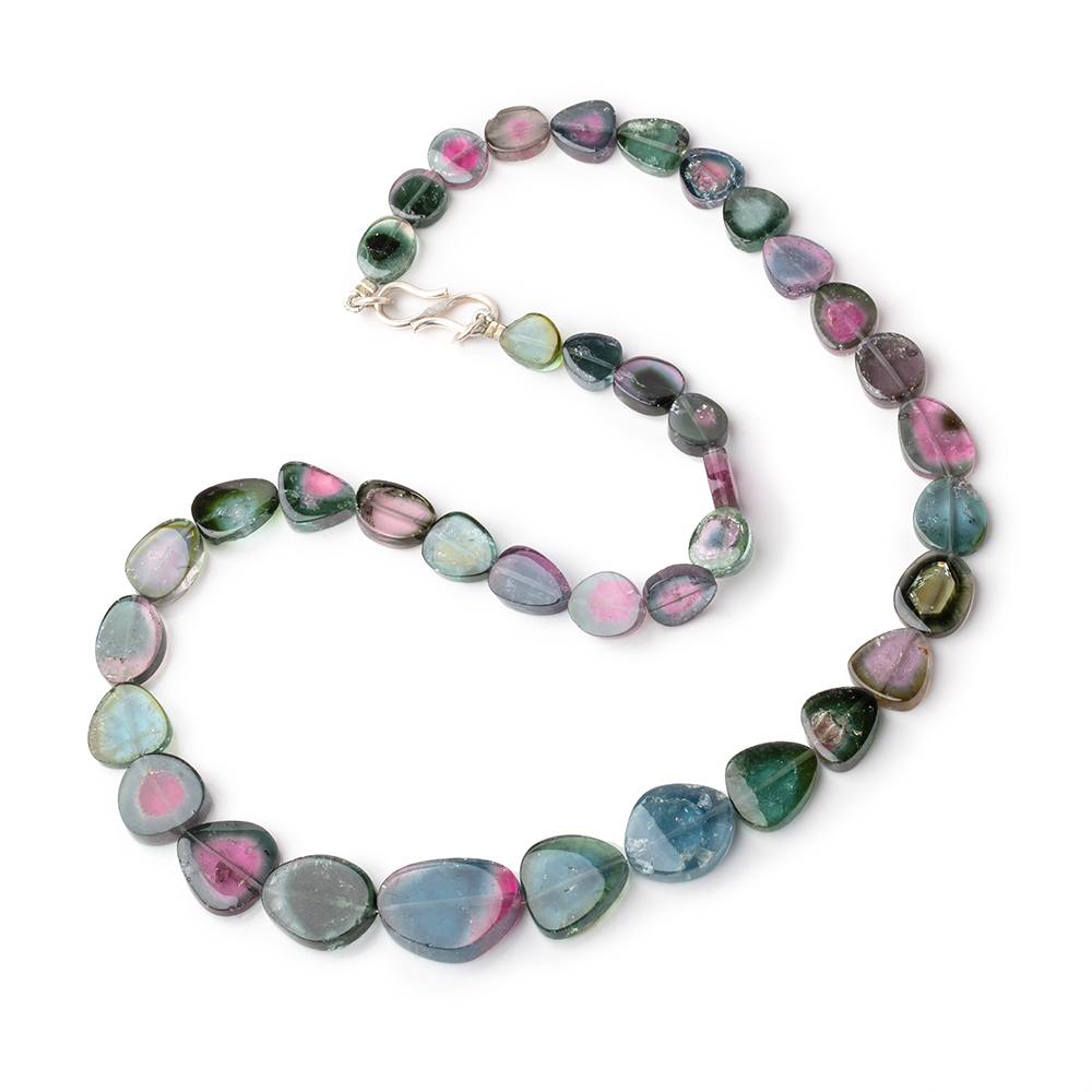 8x7-18x13mm Watermelon Tourmaline Slice Beads 17 inch 33 pieces AAA (ONLINE ORDER ONLY)