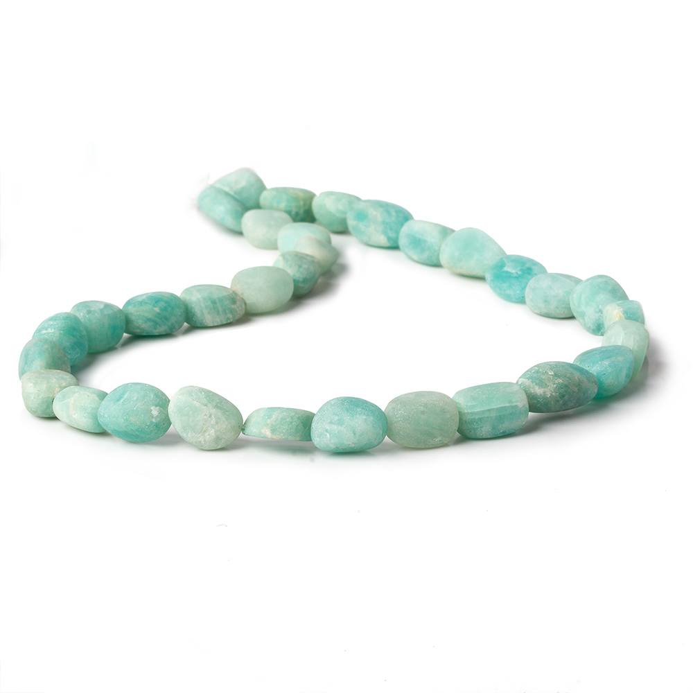 8x7-9.5x8.5mm Matte Amazonite tumbled plain nuggets 13 inch 32 beads  A (ONLINE ORDER ONLY)