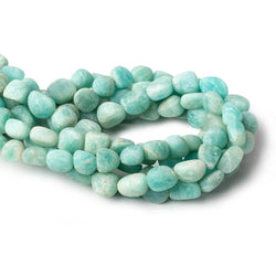 8x7-9.5x8.5mm Matte Amazonite tumbled plain nuggets 13 inch 32 beads  A (ONLINE ORDER ONLY)
