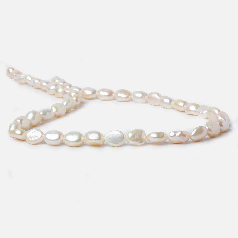 8x7-9x7mm Off White Straight Drilled Baroque Freshwater Pearls 16 inch 44 pcs (ONLINE ORDER ONLY)