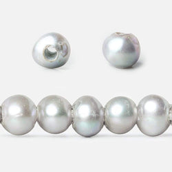 8x7-9x7mm Purplish Silver 2.5mm Large Hole Off Round Pearl 16 inch 55 pieces (ONLINE ORDER ONLY)